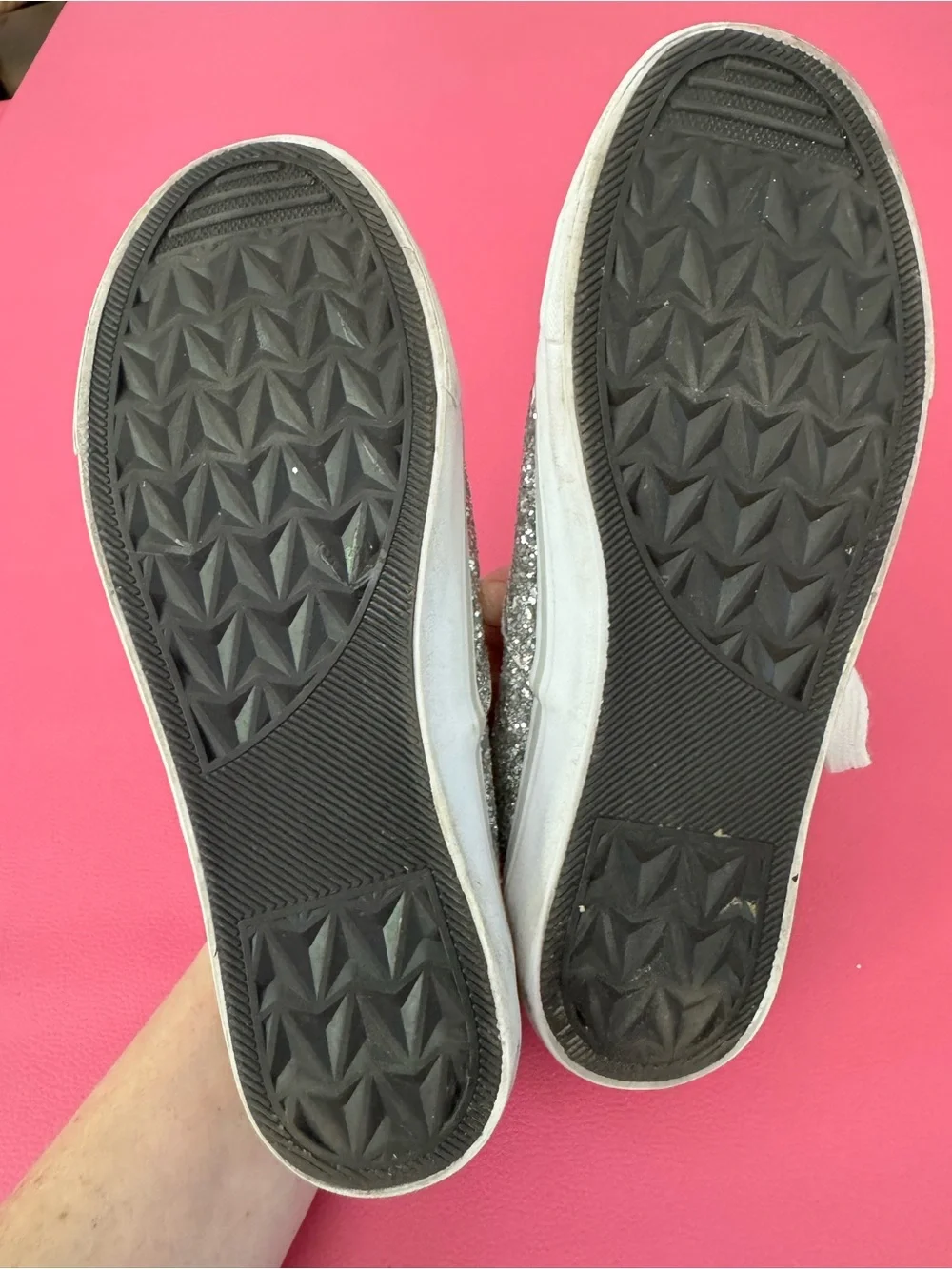 balera Silver Glitter Lace-Up Sneakers